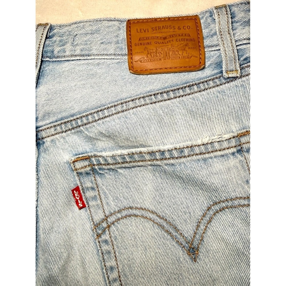 Levi's Ribcage Straight Jeans 27 High Rise Light Wash Ankle Cropped Button Fly - Picture 4 of 13